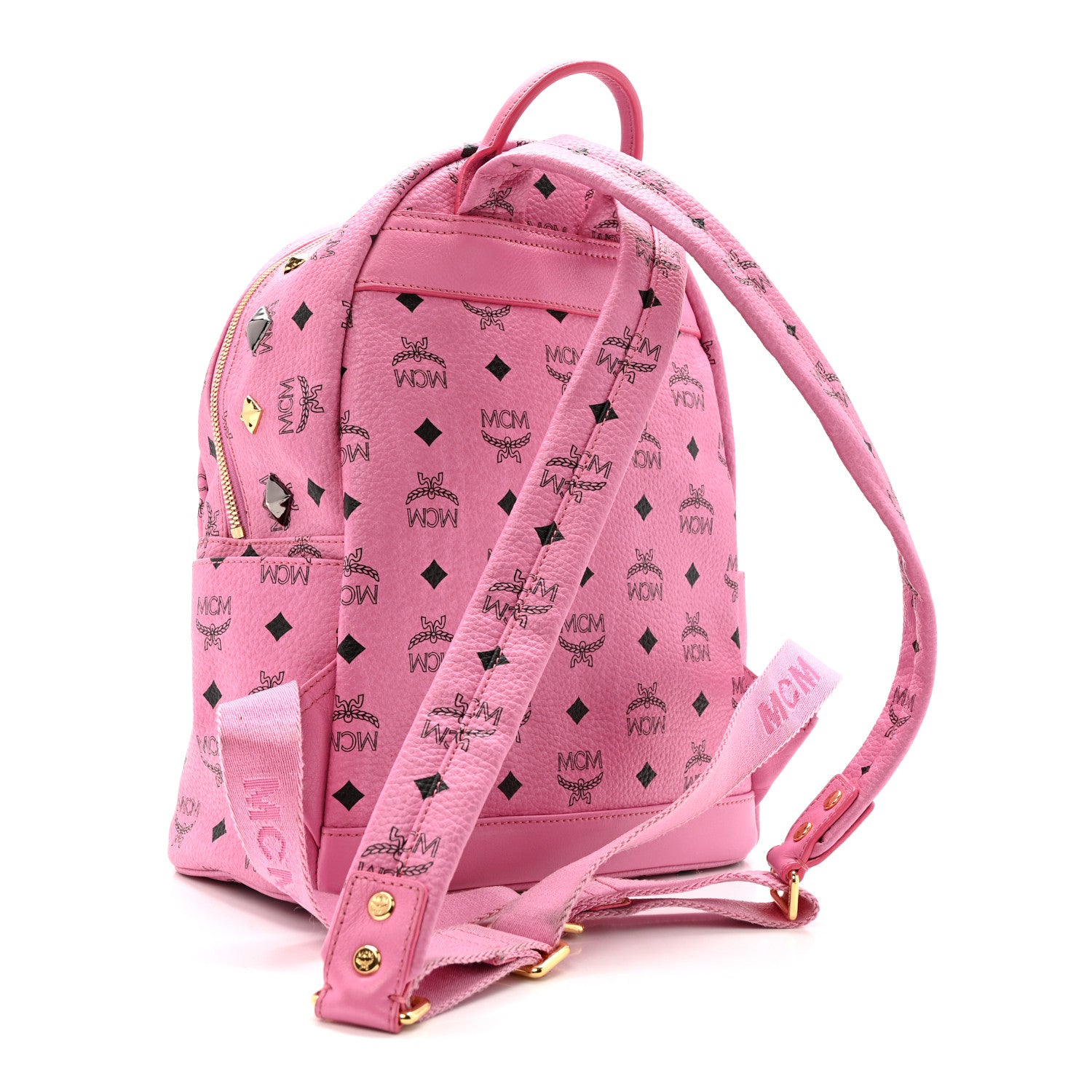 MCM Visetos Studded Small Stark M Backpack Pink 3 of 13