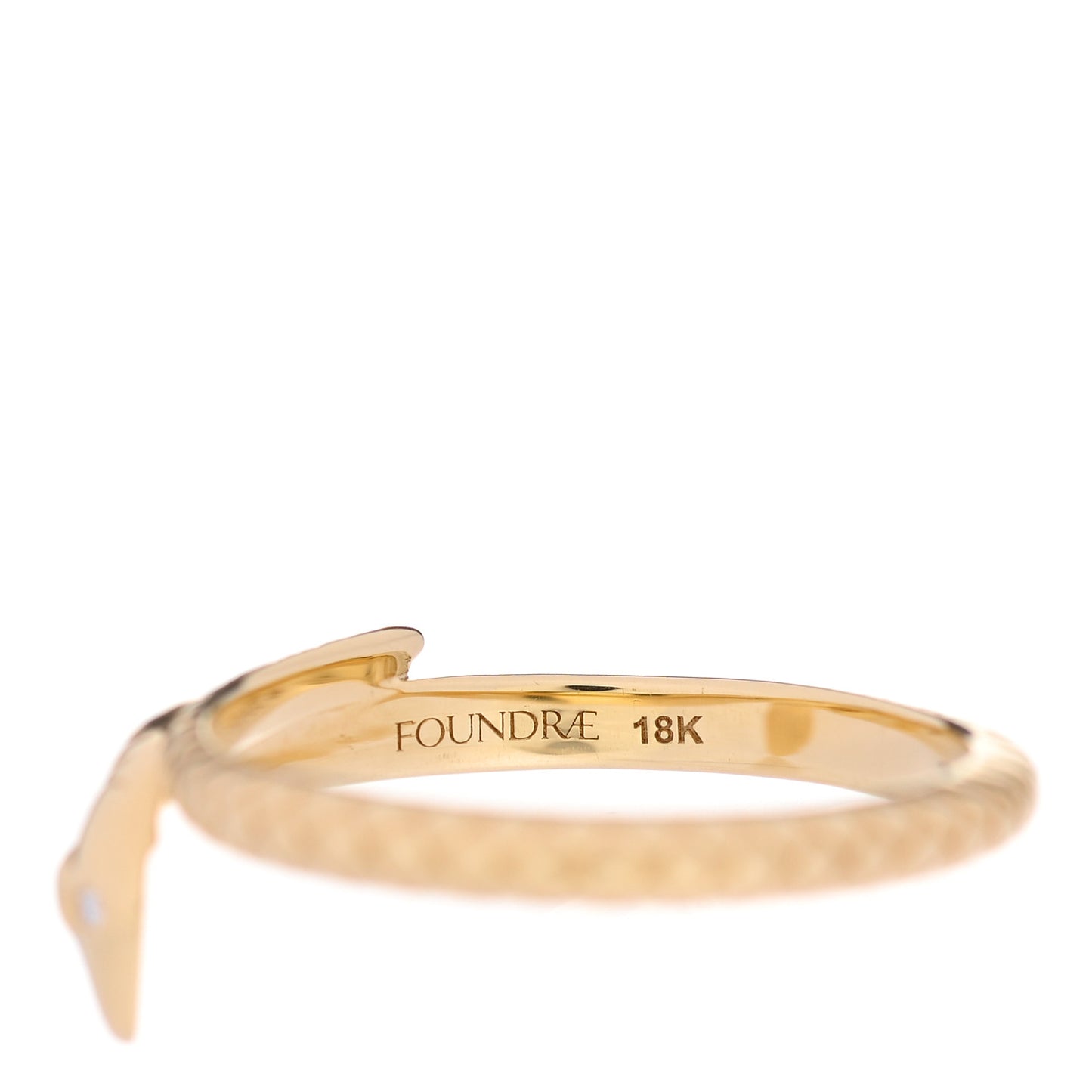 18K Yellow Gold Diamond Snake Wholeness Bookend Band Ring 58 8.5
