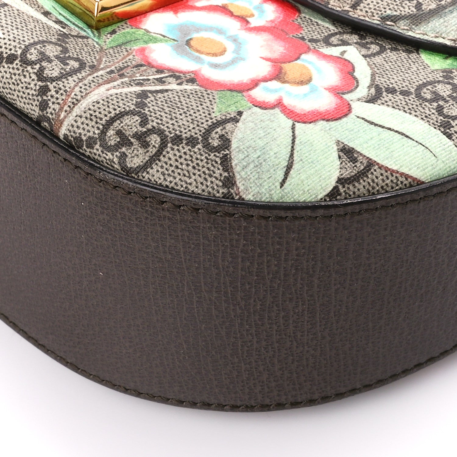 Gucci GG Supreme Monogram Tian Web Medium Padlock Messenger Shoulder Bag Beige Multicolor New Acero 12 of 12
