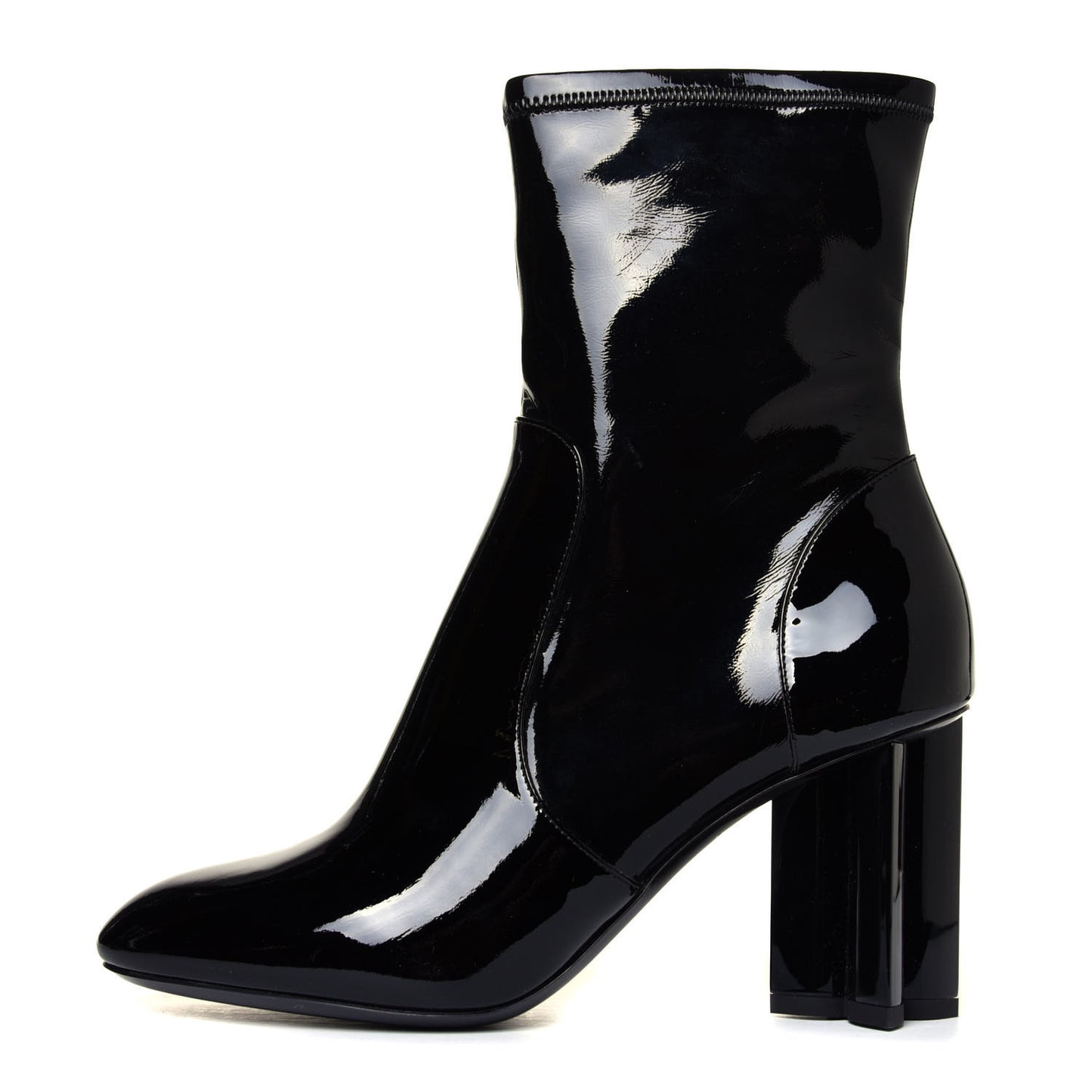 Patent Silhouette Ankle Boots 38 Black