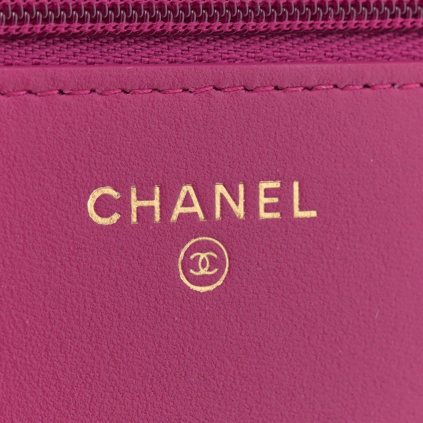 Tweed Quilted Wallet On Chain WOC Fuchsia Purple