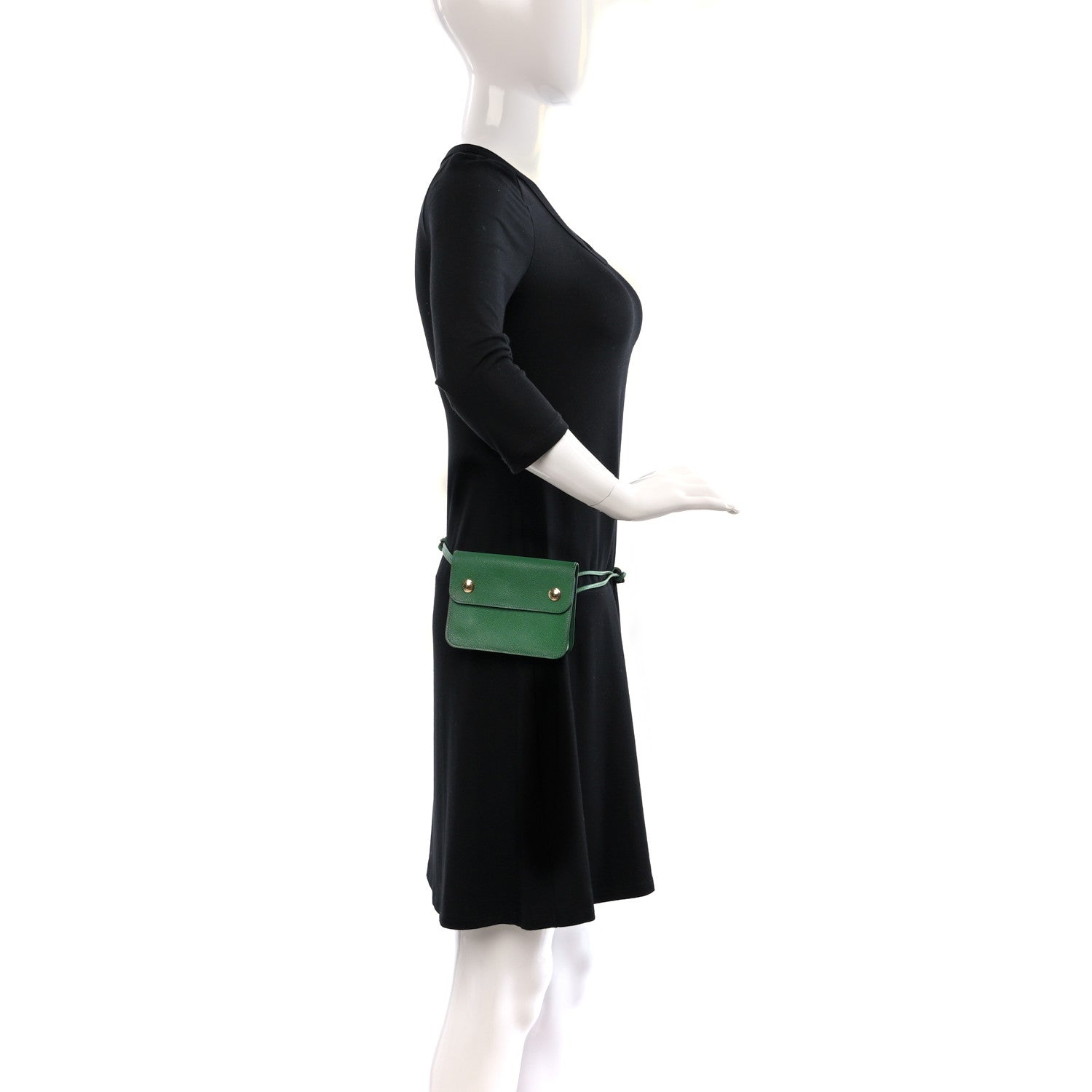 Hermes Courchevel Pochette Green Belt Bag Vert Bengale 2 of 13