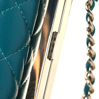 Chanel Lambskin Quilted Pearl CC Vanity Case Turquoise 15 of 15