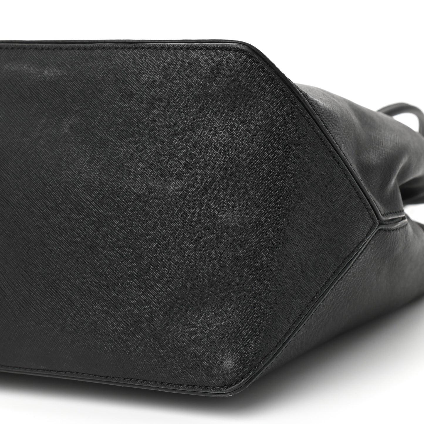 Calfskin Embossed Logo East West Shopper Tote Black