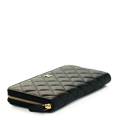 Chanel Caviar Quilted Large Gusset Zip Around Wallet Black 4 of 9
