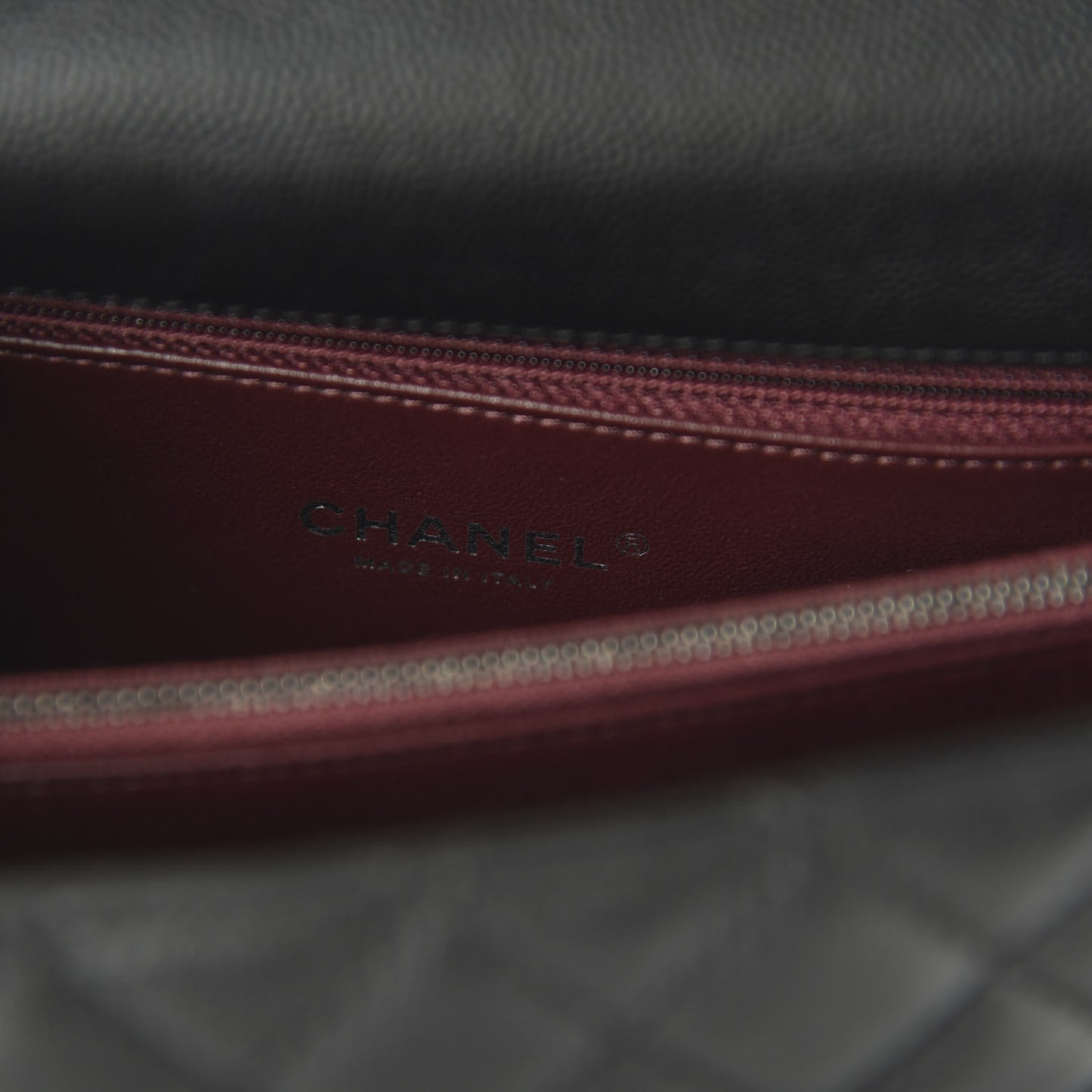 Caviar Lizard Quilted Small Coco Handle Flap Black