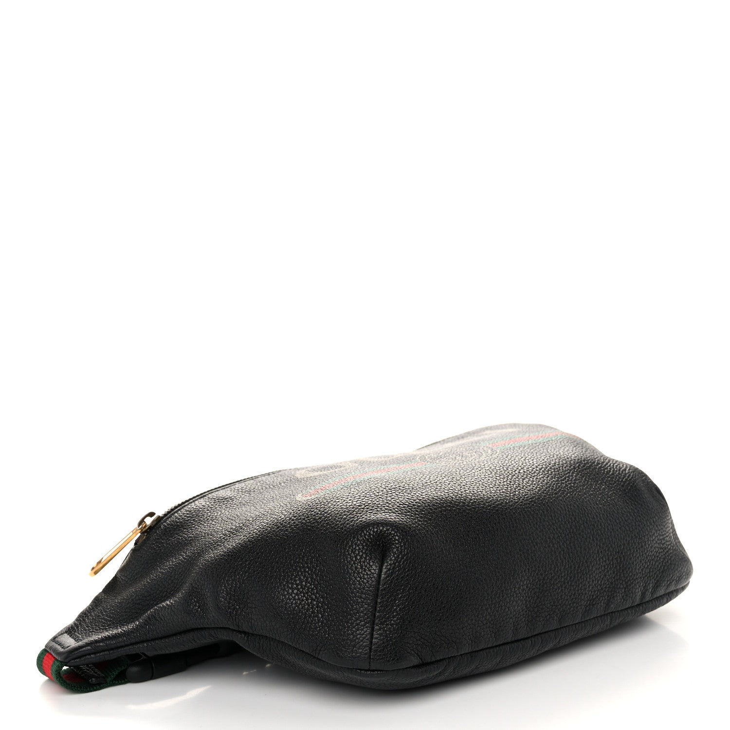 Gucci Grained Calfskin Logo Belt Bag Black 4 of 10