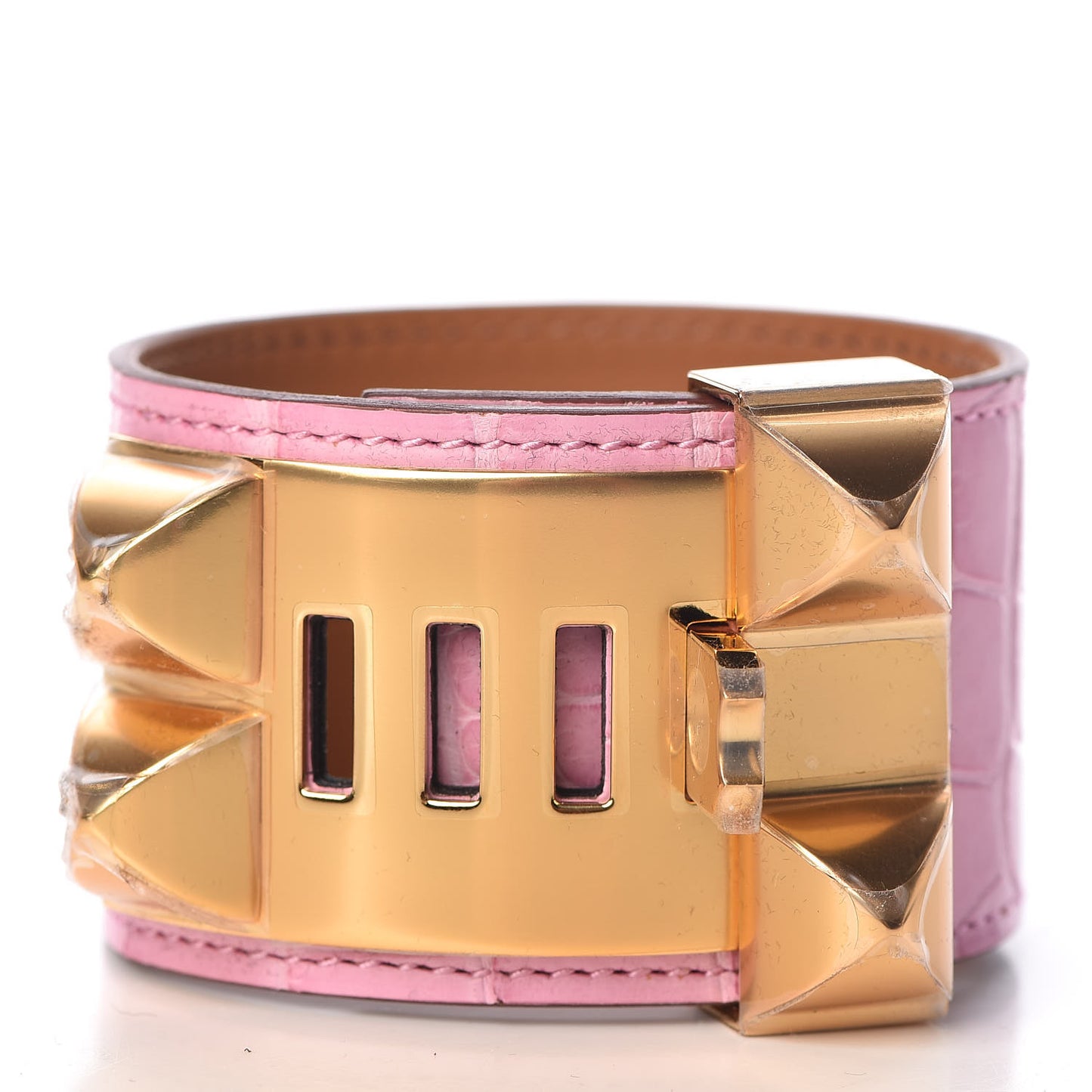 Matte Alligator Collier De Chien CDC Bracelet T2 Pink
