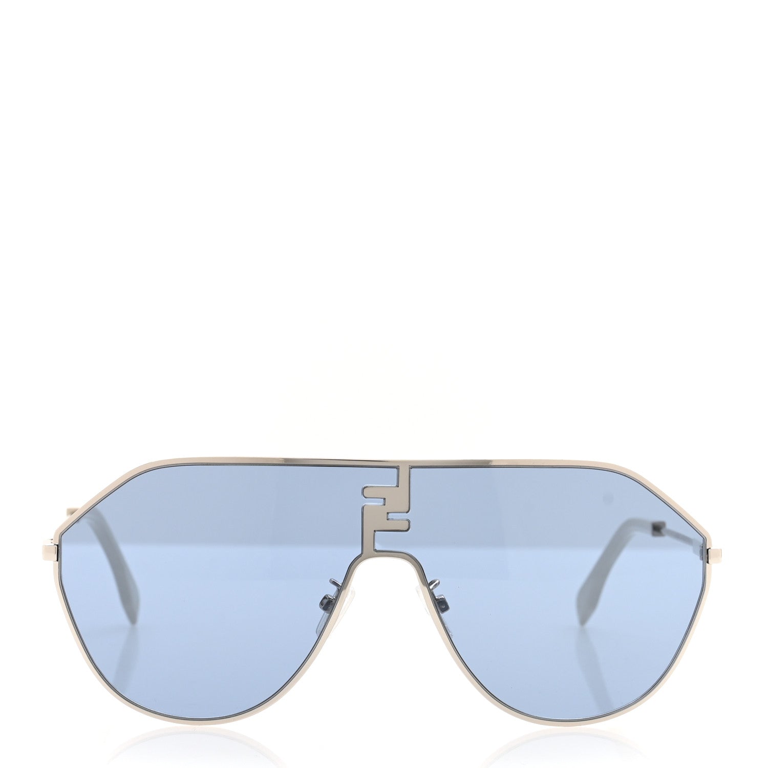 Fendi Metal FF Match Geometric Sunglasses FE40080U Silver Blue 2 of 7