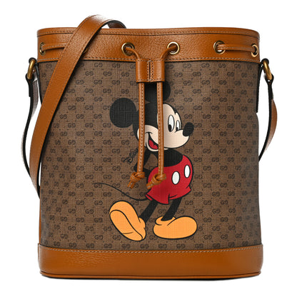 Gucci X DISNEY Mini Vintage GG Supreme Monogram Bucket Bag Beige Vintage Sun Oil 2 of 12