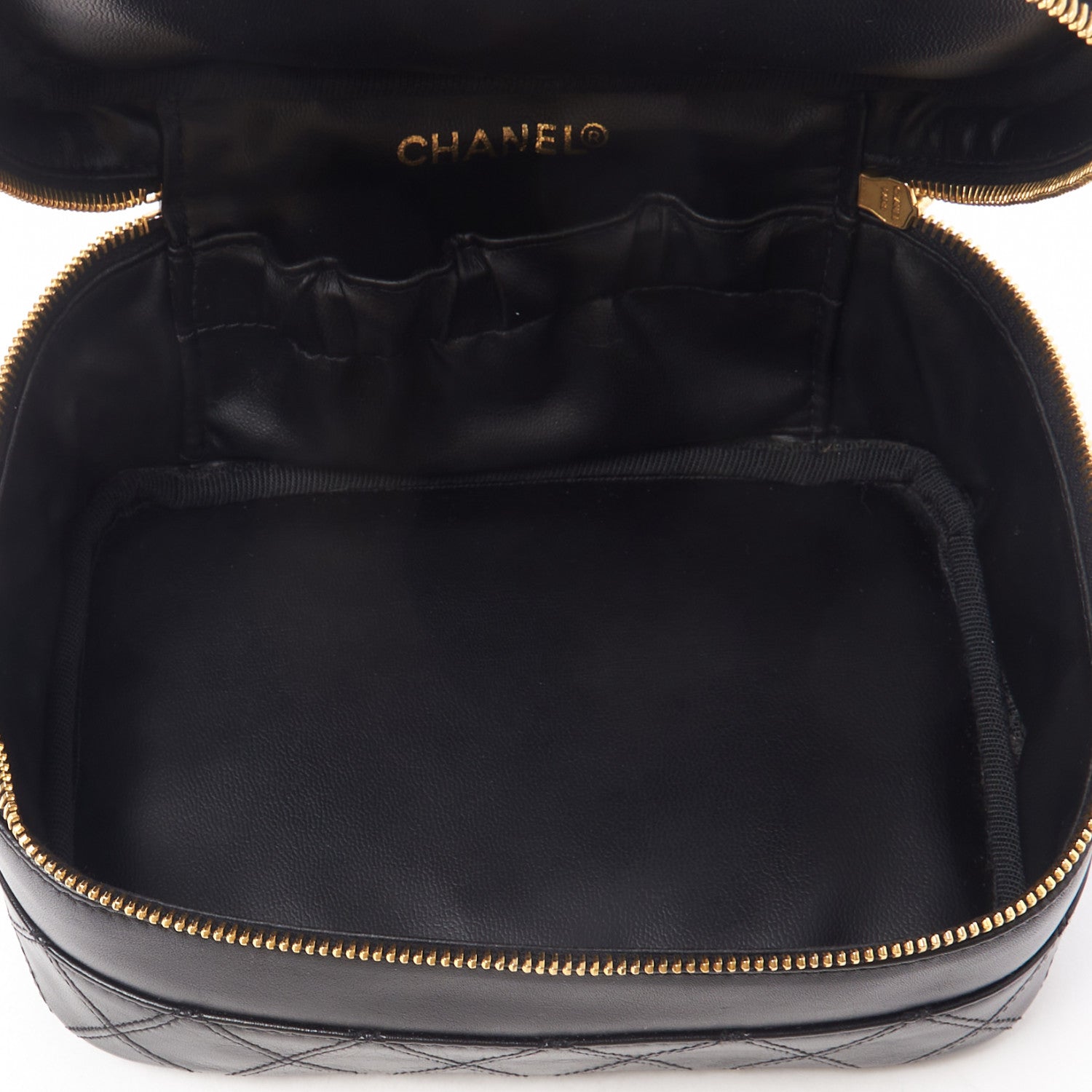 Chanel Lambskin Vanity Cosmetic Case Black 6 of 8