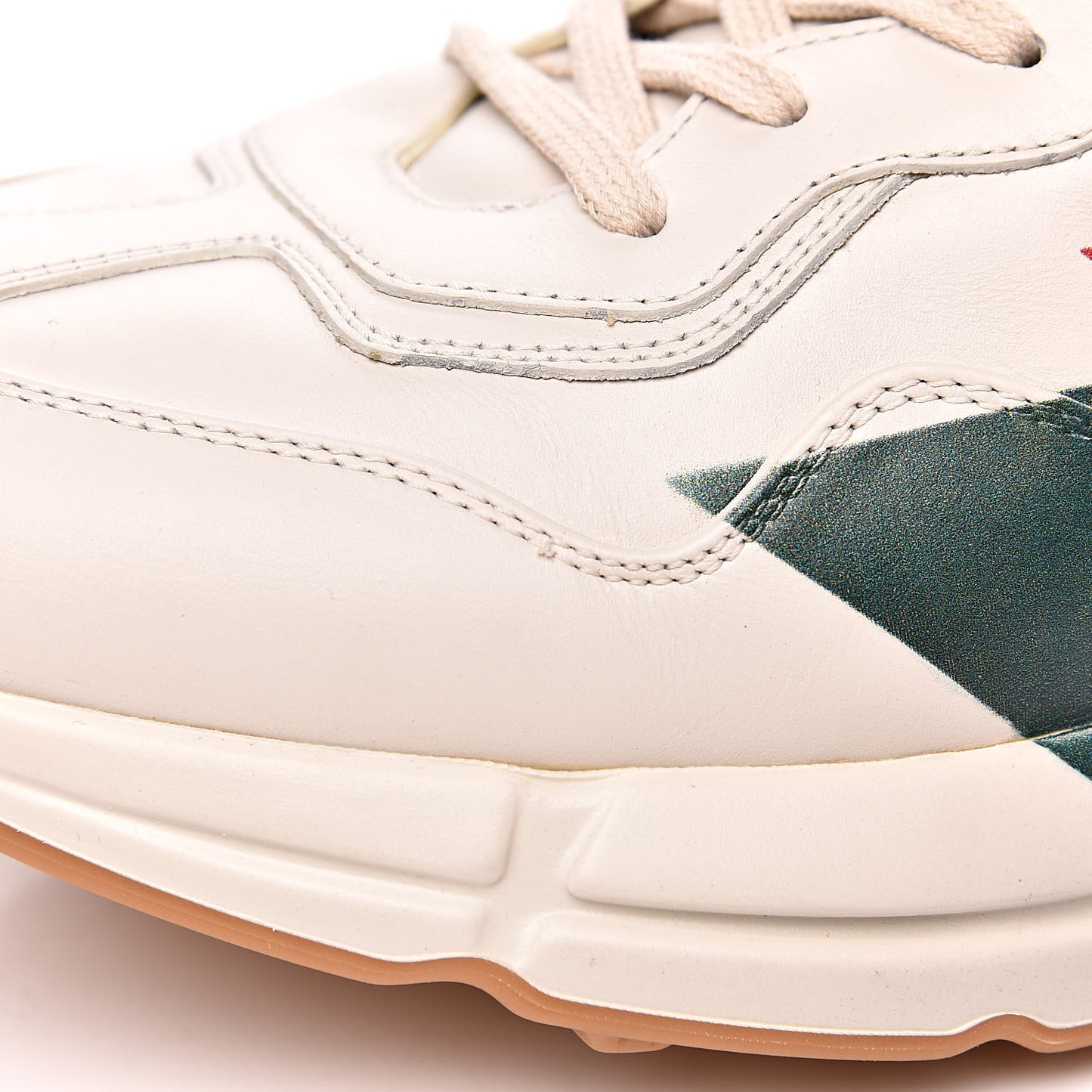 Calfskin Web Printed Mens Rhyton Sneakers 12.5 Mystic White