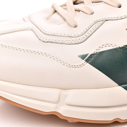 Gucci Calfskin Web Printed Mens Rhyton Sneakers 12.5 Mystic White 9 of 12