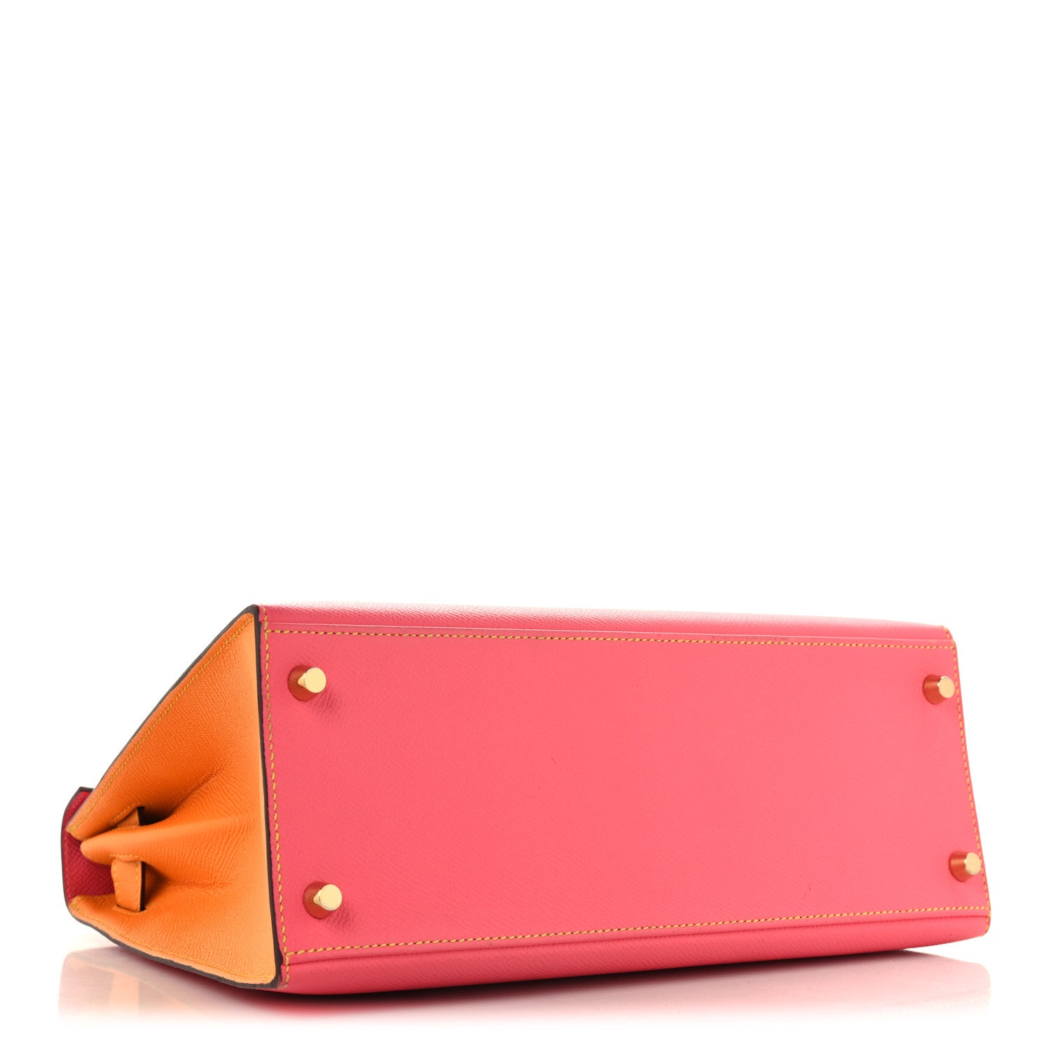 Hermes Epsom Horseshoe Kelly Sellier 28  Rose Azalee Jaune D'or 4 of 10