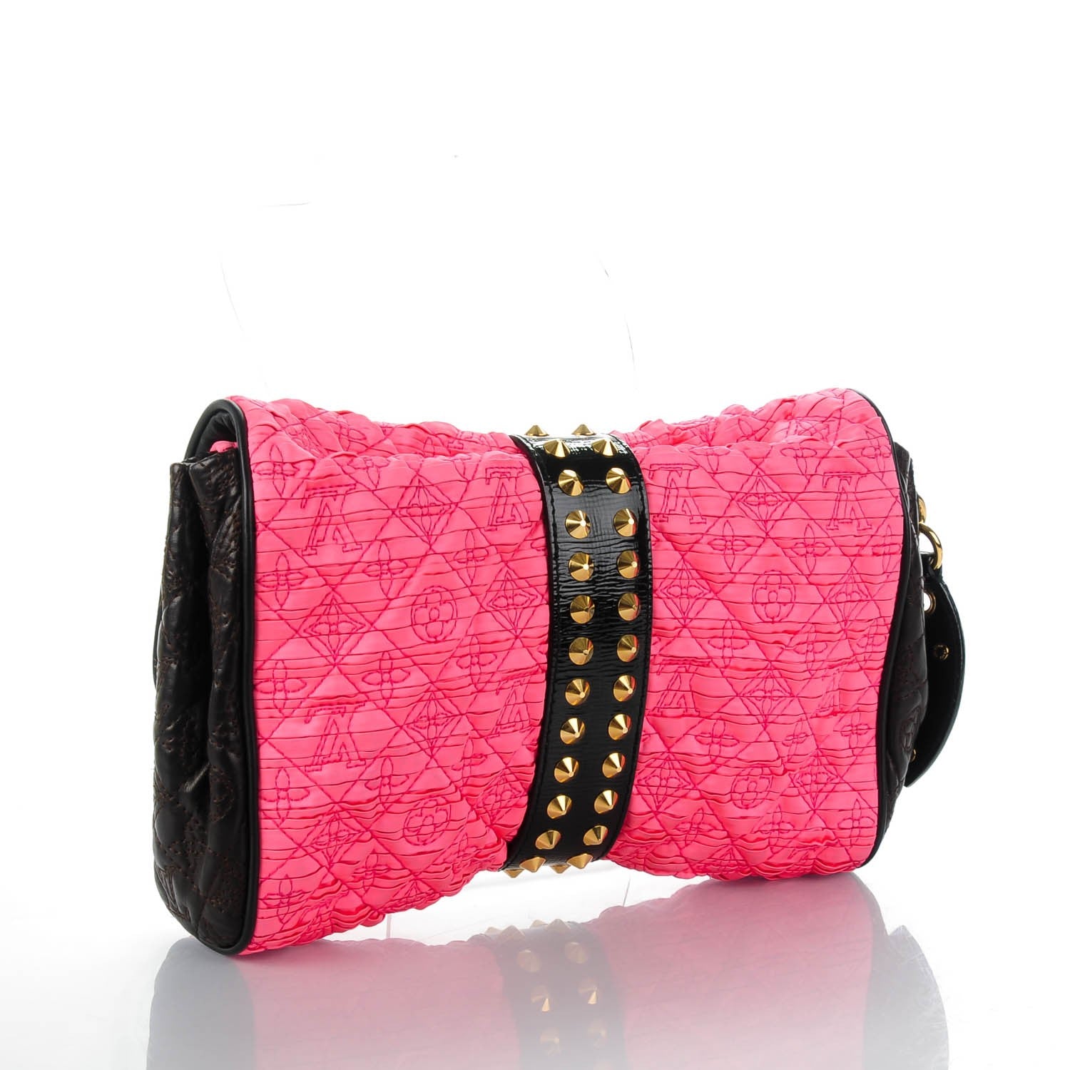 Louis Vuitton Satin Quilted Monogram Coquette Pochette Bunny Pink 3 of 8