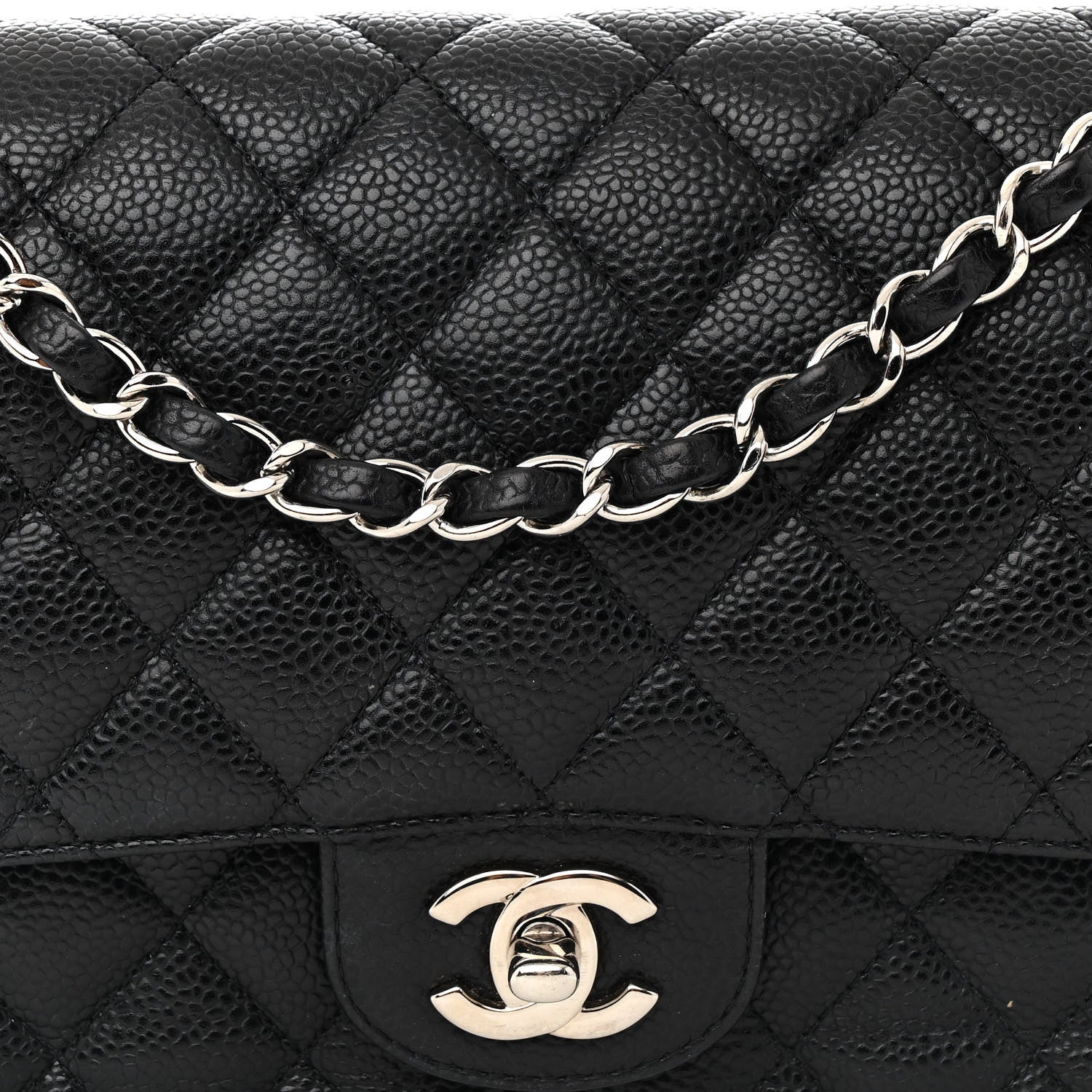 Chanel Caviar Quilted Medium Double Flap Black 8 of 14