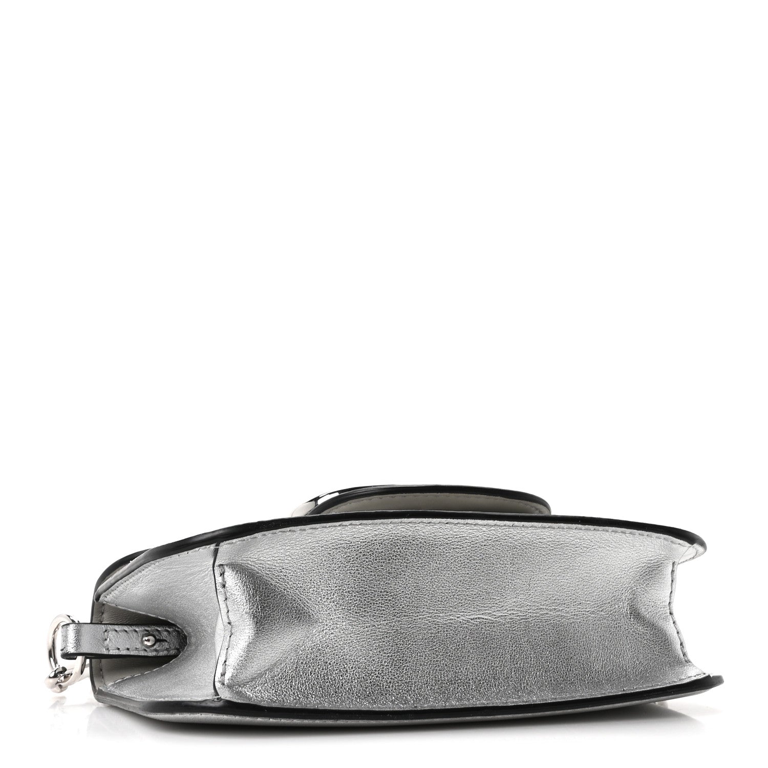 Valentino Garavani Laminated Calfskin Vlogo Small Loco Shoulder Bag Silver 3 of 8