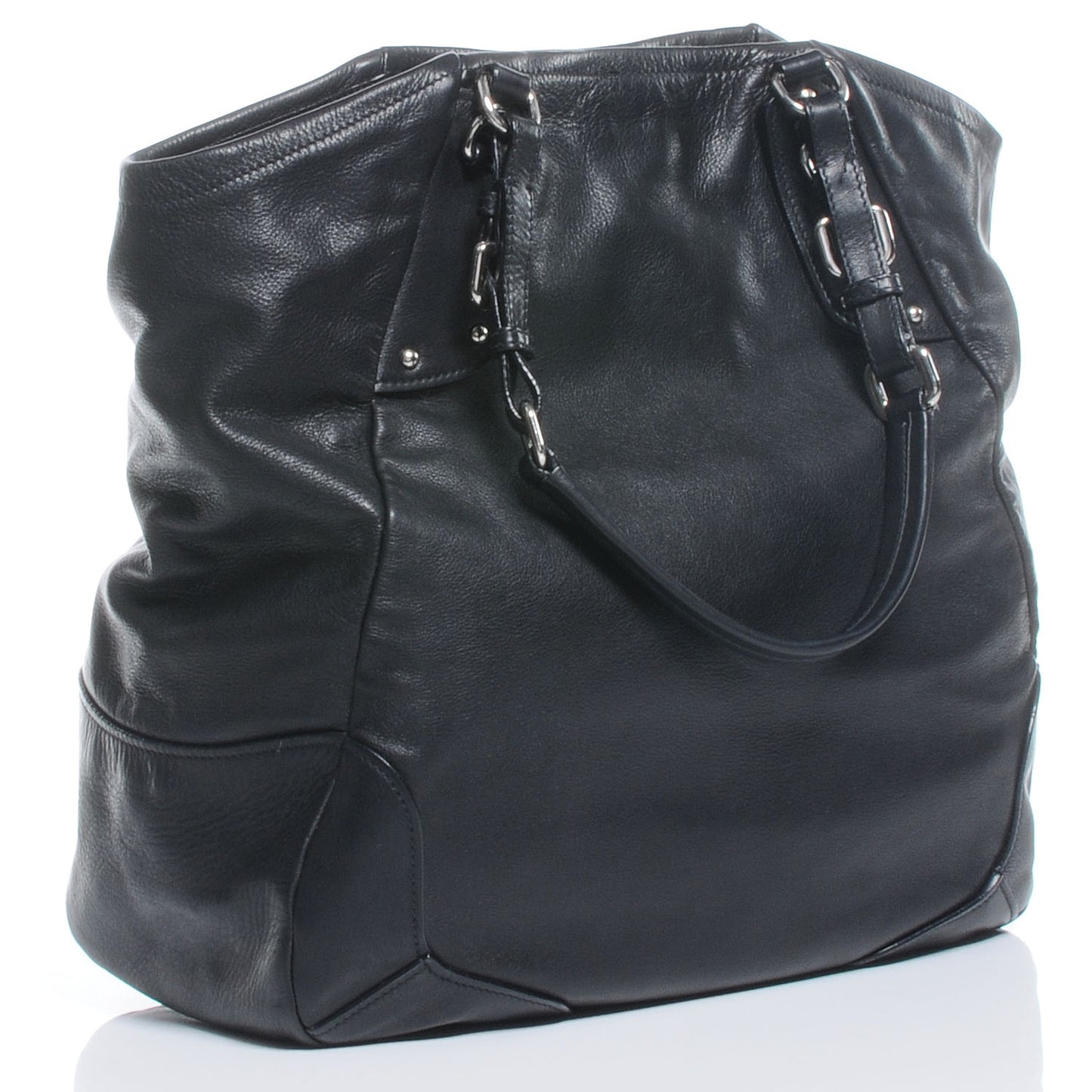 Soft Calf Shopping Tote Nero Black
