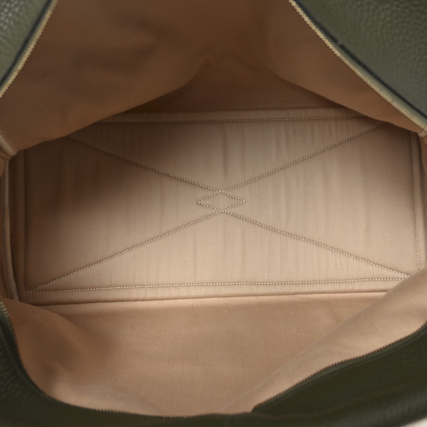 Hermes Toile Taurillon Clemence Victoria II 43 Ecru Vert Olive 5 of 10