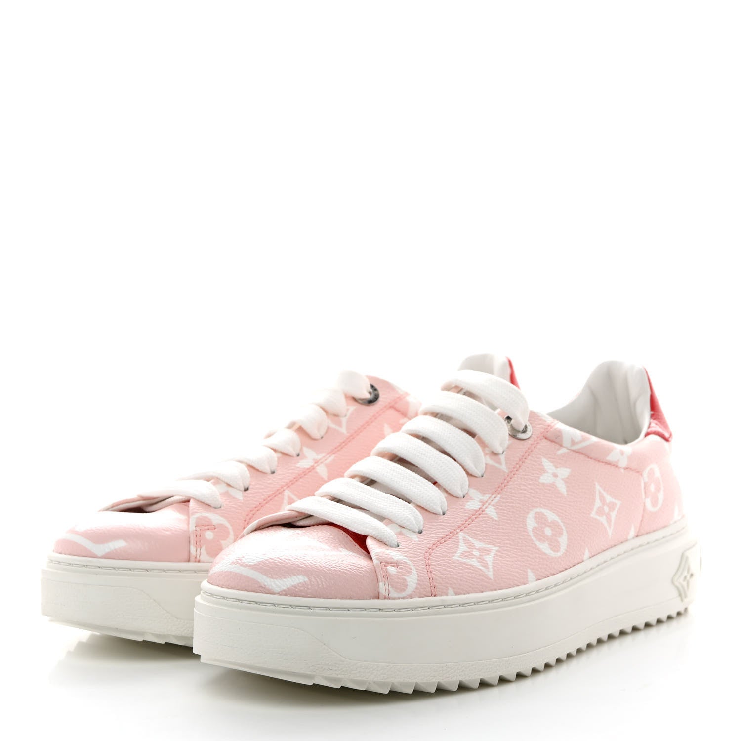 Louis Vuitton Monogram Giant Time Out Sneakers 38.5 Rose Rouge 3 of 9