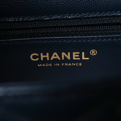 Chanel Caviar Quilted Large Sweet Classic Flap Navy Blue 6 of 11