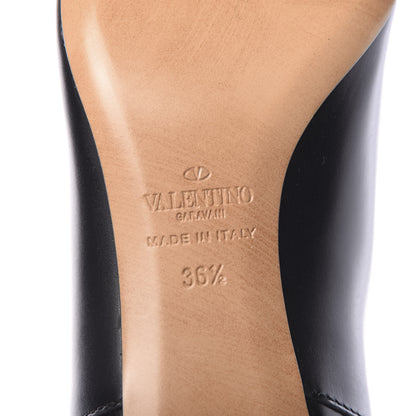Valentino Garavani Calfskin Knee High Kitten Heel Boots 36.5 Black 7 of 7