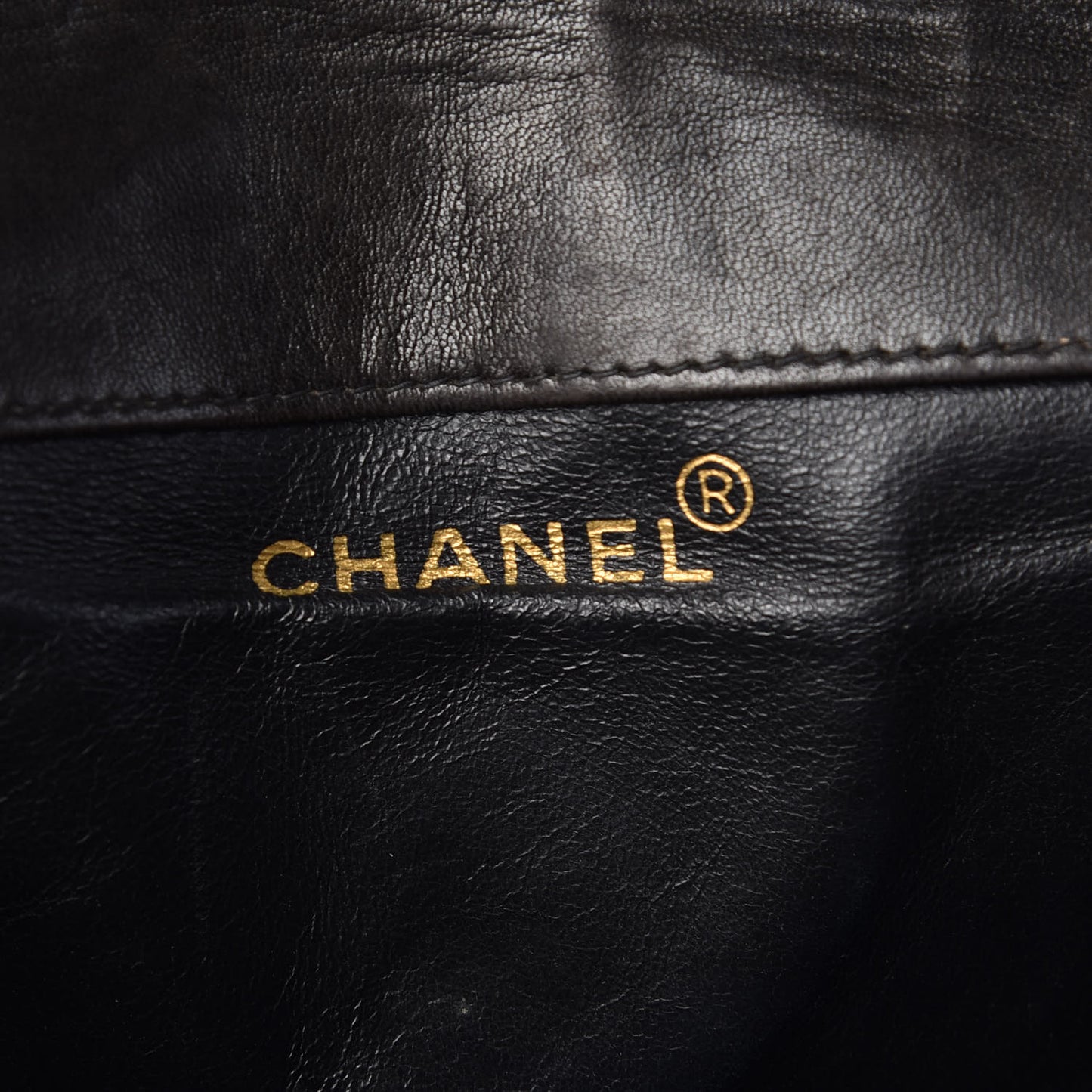 Lambskin Quilted Drawstring Backpack Black