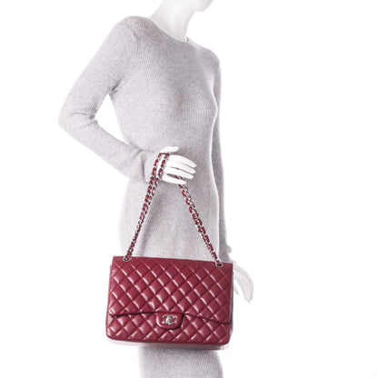 Chanel Caviar Maxi Single Flap Dark Red 2 of 8