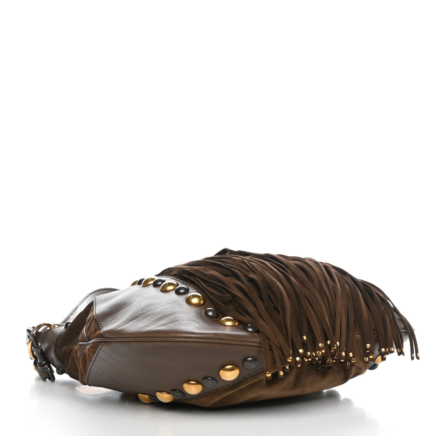 Gucci Calfskin Suede Fringe Babouska Hobo Brown 4 of 11
