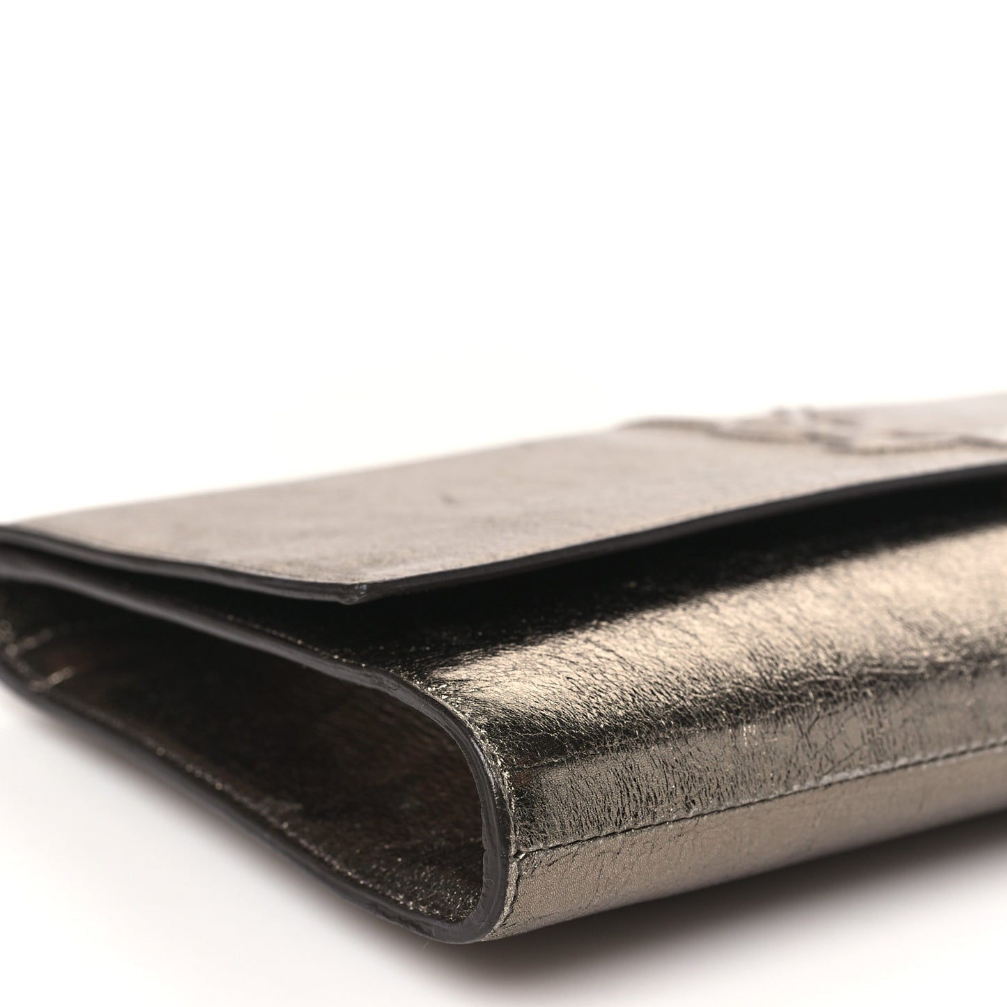 Metallic Calfskin Monogram Large Belle De Jour Clutch Gold