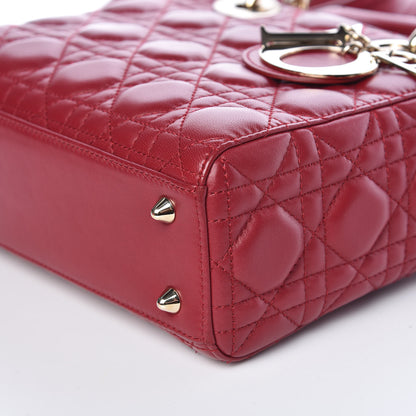 Christian Dior Lambskin Cannage Small My Lady Dior Red 10 of 12