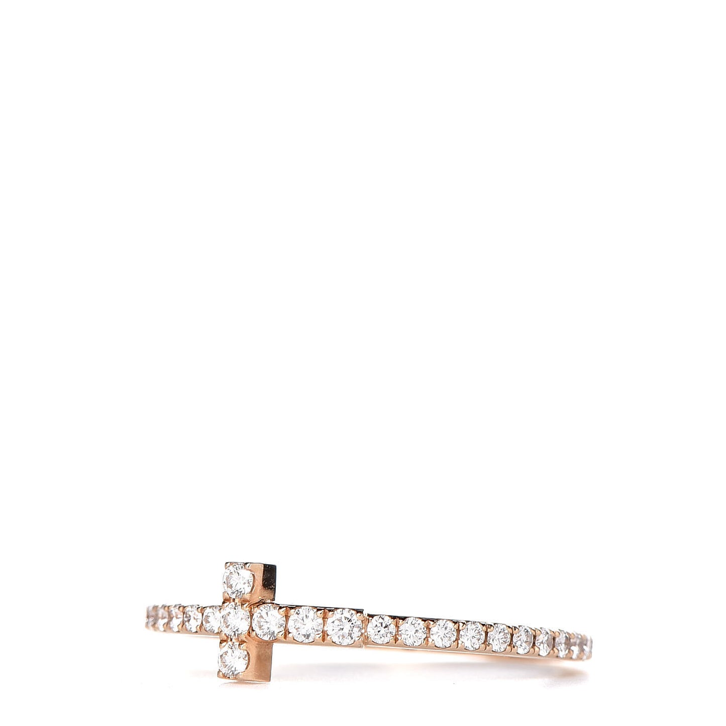 18K Rose Gold Diamond T Wire Pave Ring 48 4.5