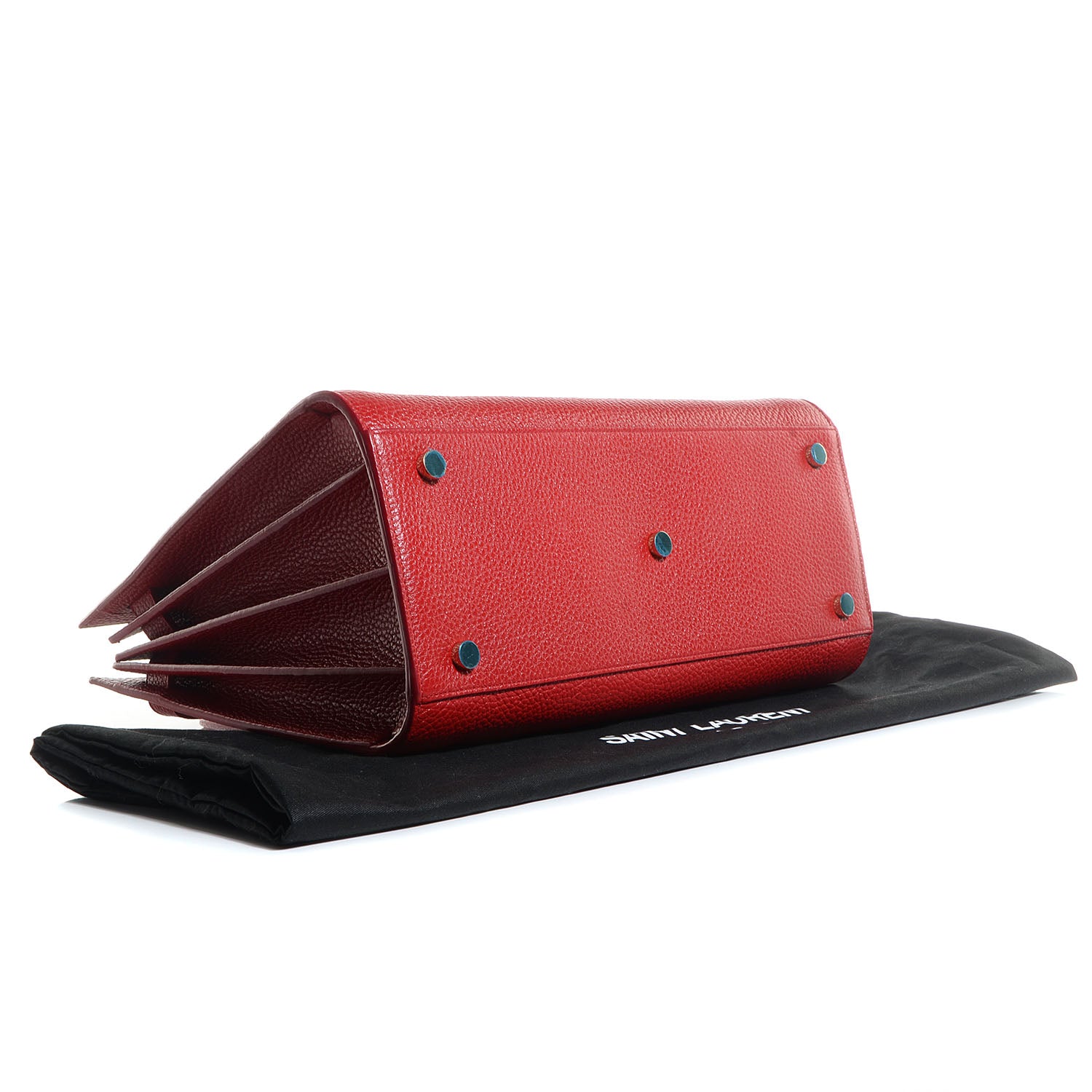 Saint Laurent Grained Calfskin Small Sac De Jour Lipstick Red 4 of 9