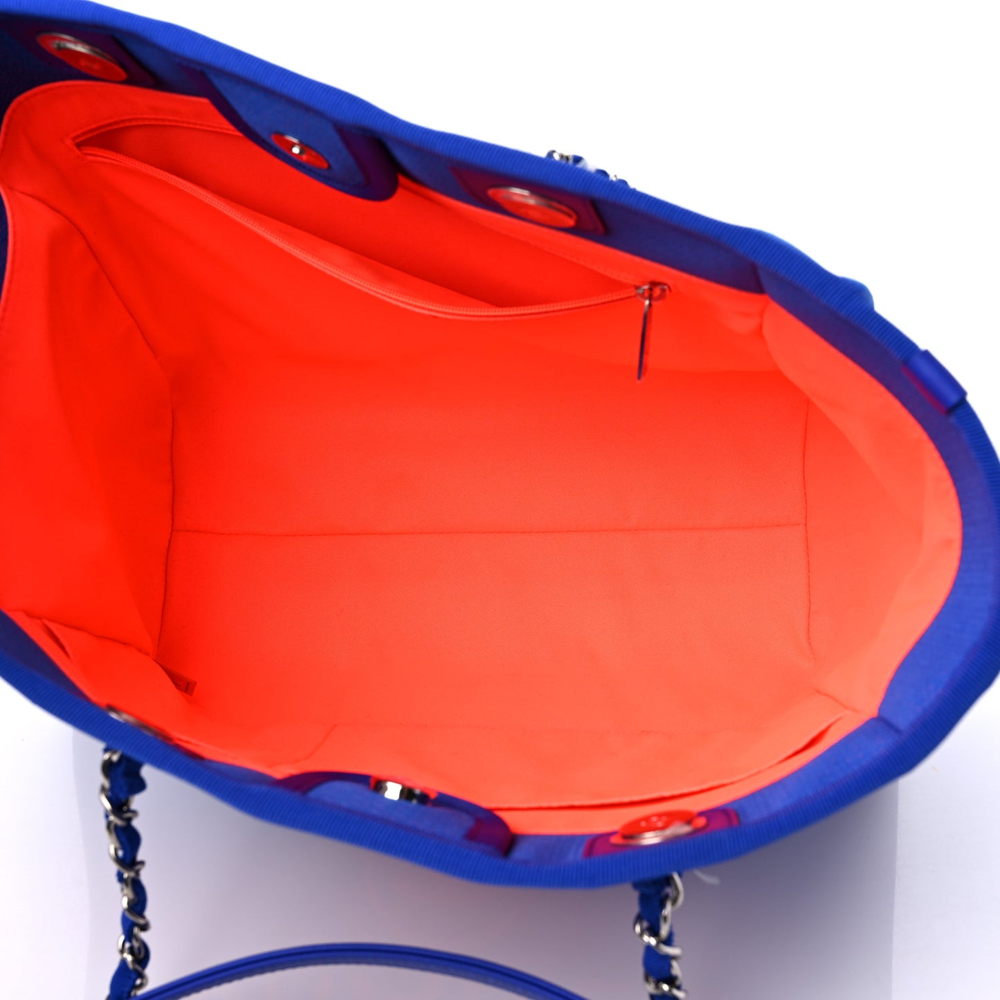 Mixed Fibers Small Deauville Tote Blue Orange