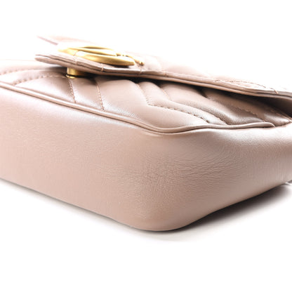 Gucci Calfskin Matelasse Super Mini GG Marmont Shoulder Bag Porcelain Rose 6 of 9