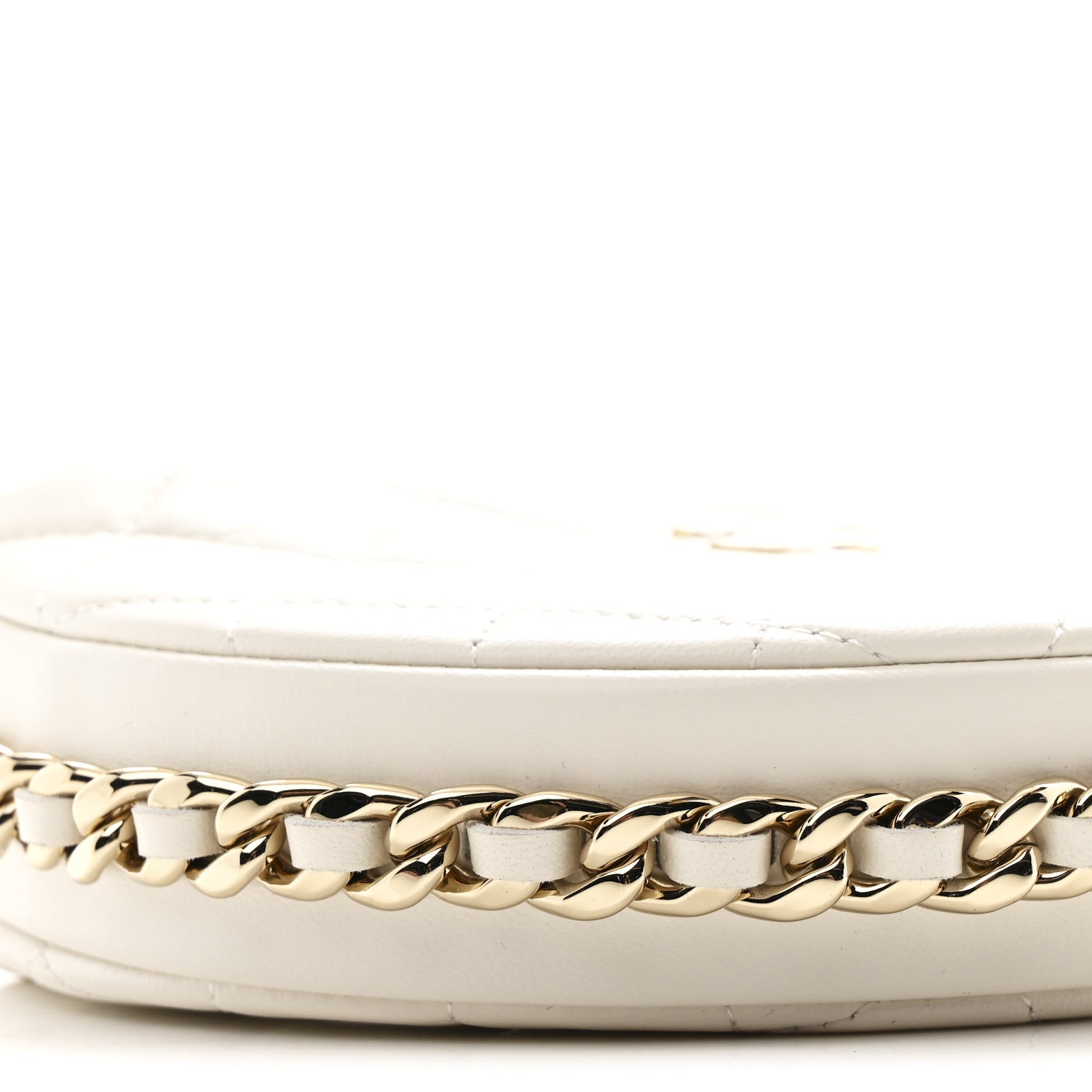Chanel Lambskin Quilted Chain Around Pouch Hobo White 9 of 10
