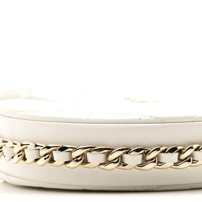 Chanel Lambskin Quilted Chain Around Pouch Hobo White 9 of 10