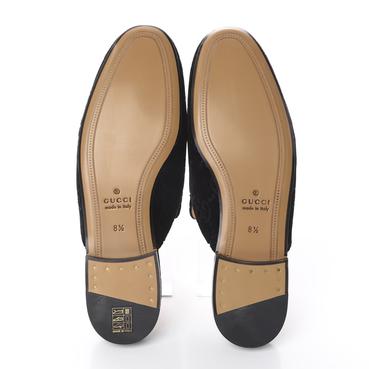 Gucci Velvet GG Monogram Mens Princetown Slippers 8.5 Black 6 of 14