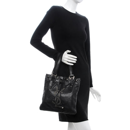 Saint Laurent Calfskin Studded Kahala Sac Black 2 of 9