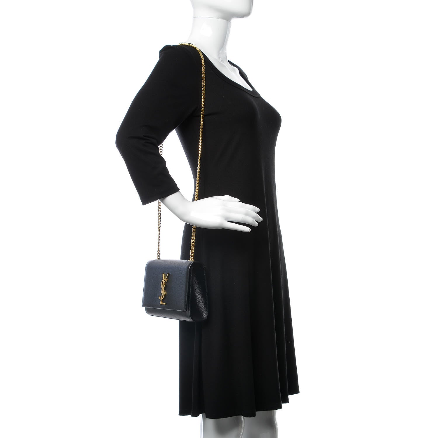 Saint Laurent Grain De Poudre Small Monogram Kate Satchel Black 2 of 8