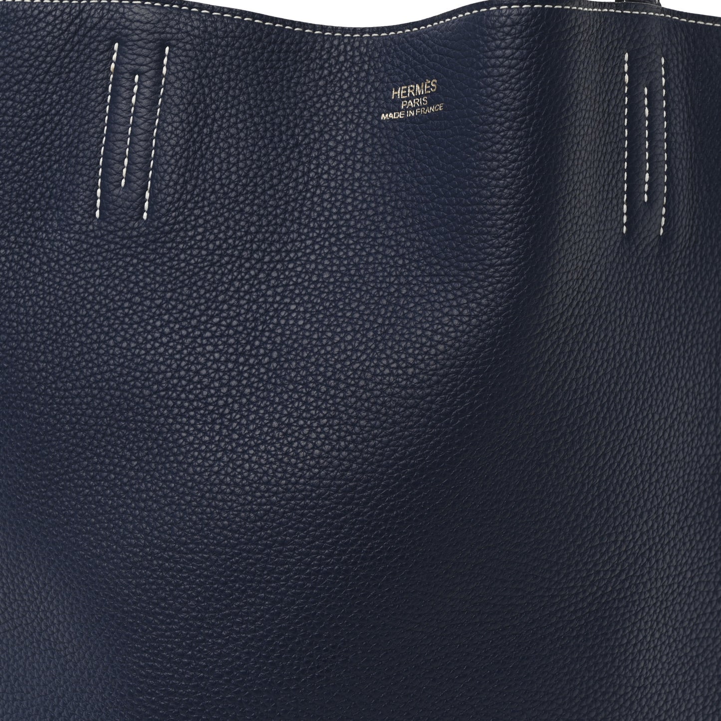Taurillon Clemence Double Sens 45 Reversible Tote Bleu Izmir Bleu Saphir