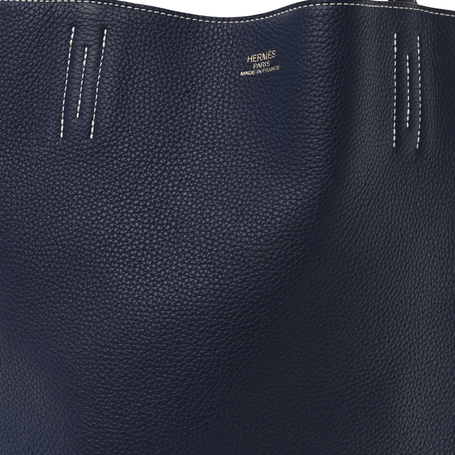 Hermes Taurillon Clemence Double Sens 45 Reversible Tote Bleu Izmir Bleu Saphir 11 of 15