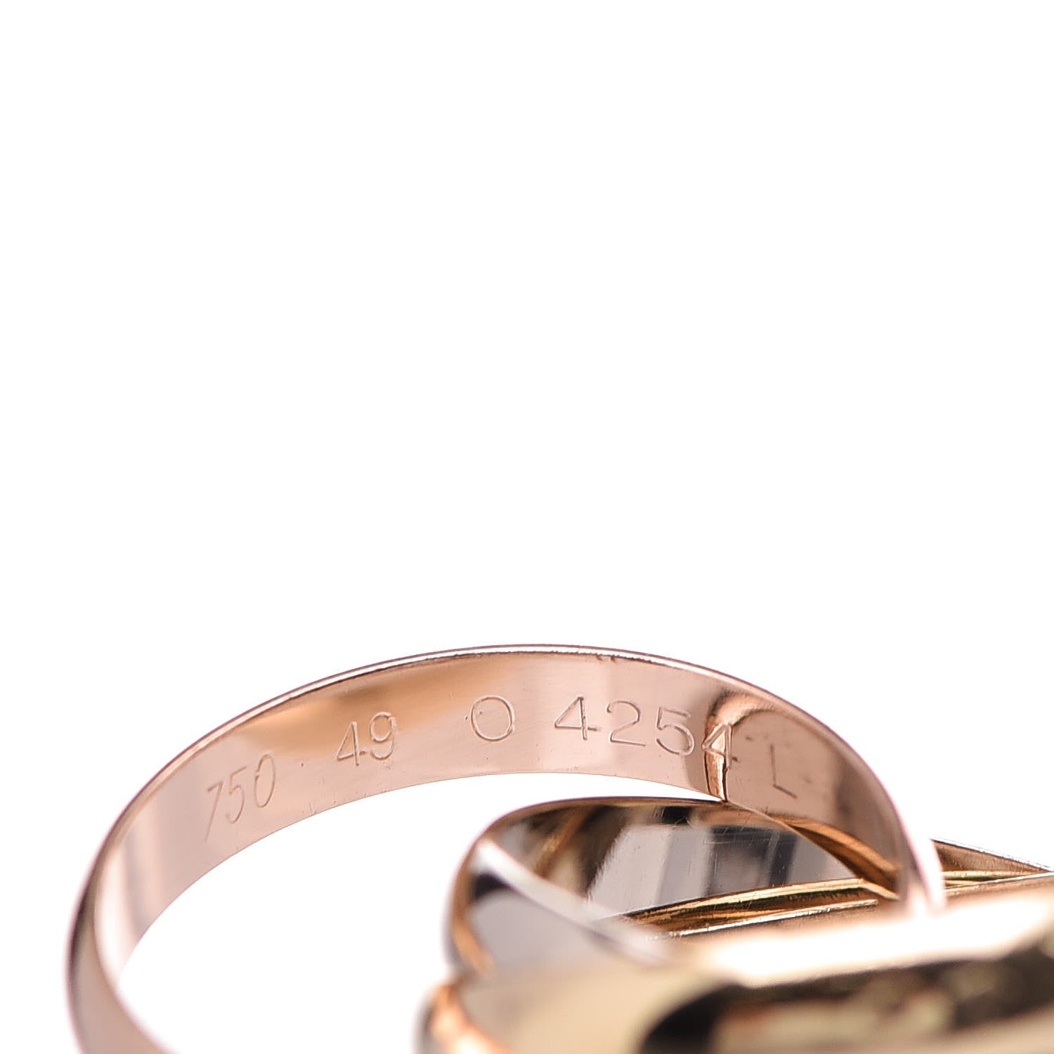 Cartier 18K Pink Yellow White Gold Small Trinity Ring 49 4.75 4 of 4