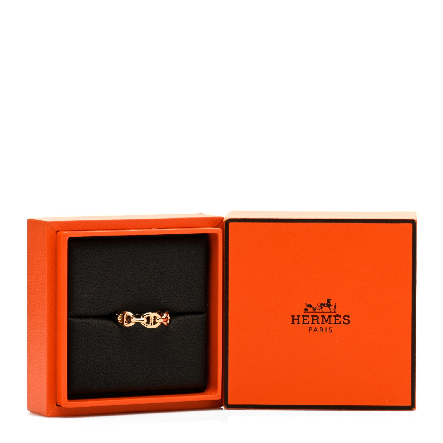 Hermes 18K Rose Gold PM Chaine D'Ancre Enchainee Ring 52 6 5 of 5