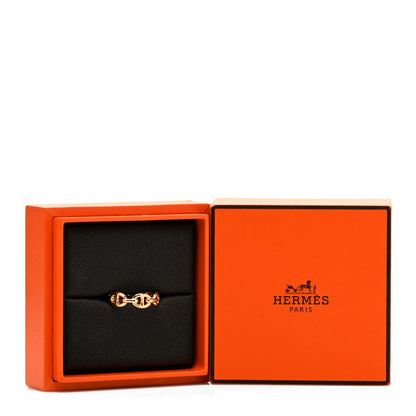 Hermes 18K Rose Gold PM Chaine D'Ancre Enchainee Ring 52 6 5 of 5
