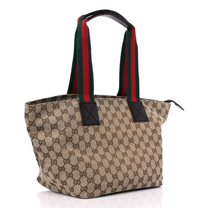 Gucci GG Monogram Medium Web Handle Bucket Tote Dark Brown 3 of 15
