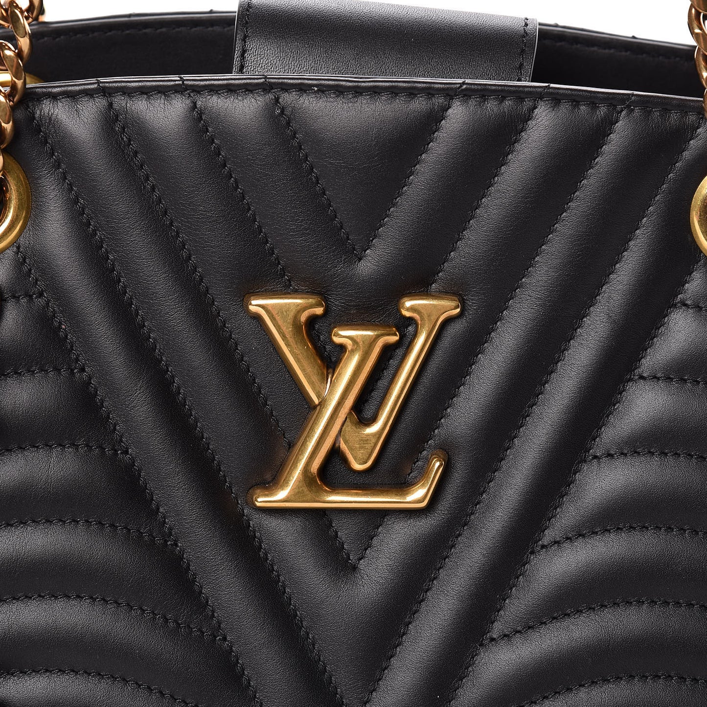 Calfskin New Wave Chain Tote Black