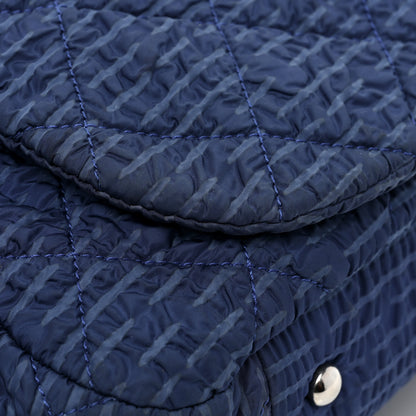 Chanel Nylon Patent Quilted CC Accordion Flap Bag Blue 14 of 18