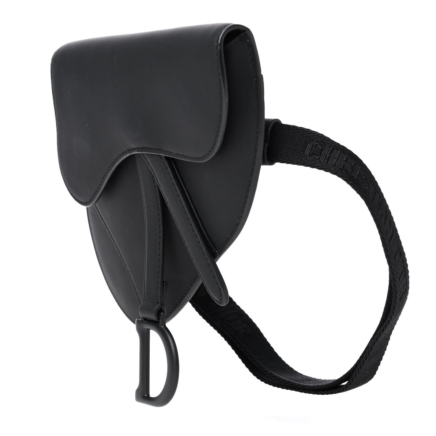 Ultra Matte Calfskin Saddle Belt Bag Black