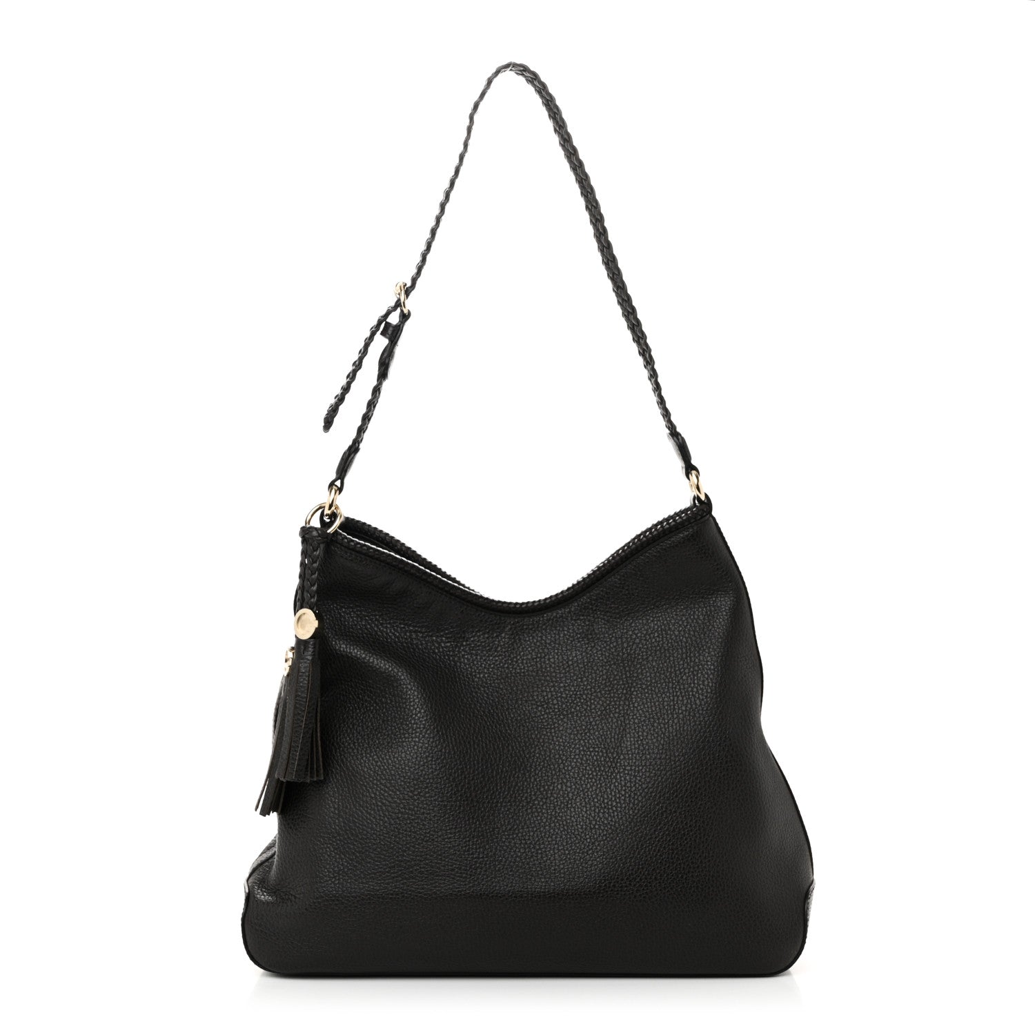 Gucci Pebbled Calfskin Medium Marrakech Hobo Dark Brown 1 of 10